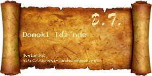 Domoki Tünde névjegykártya
